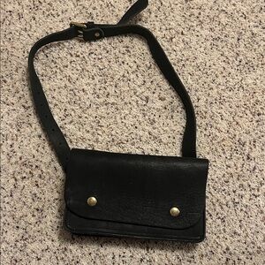 Black leather bag